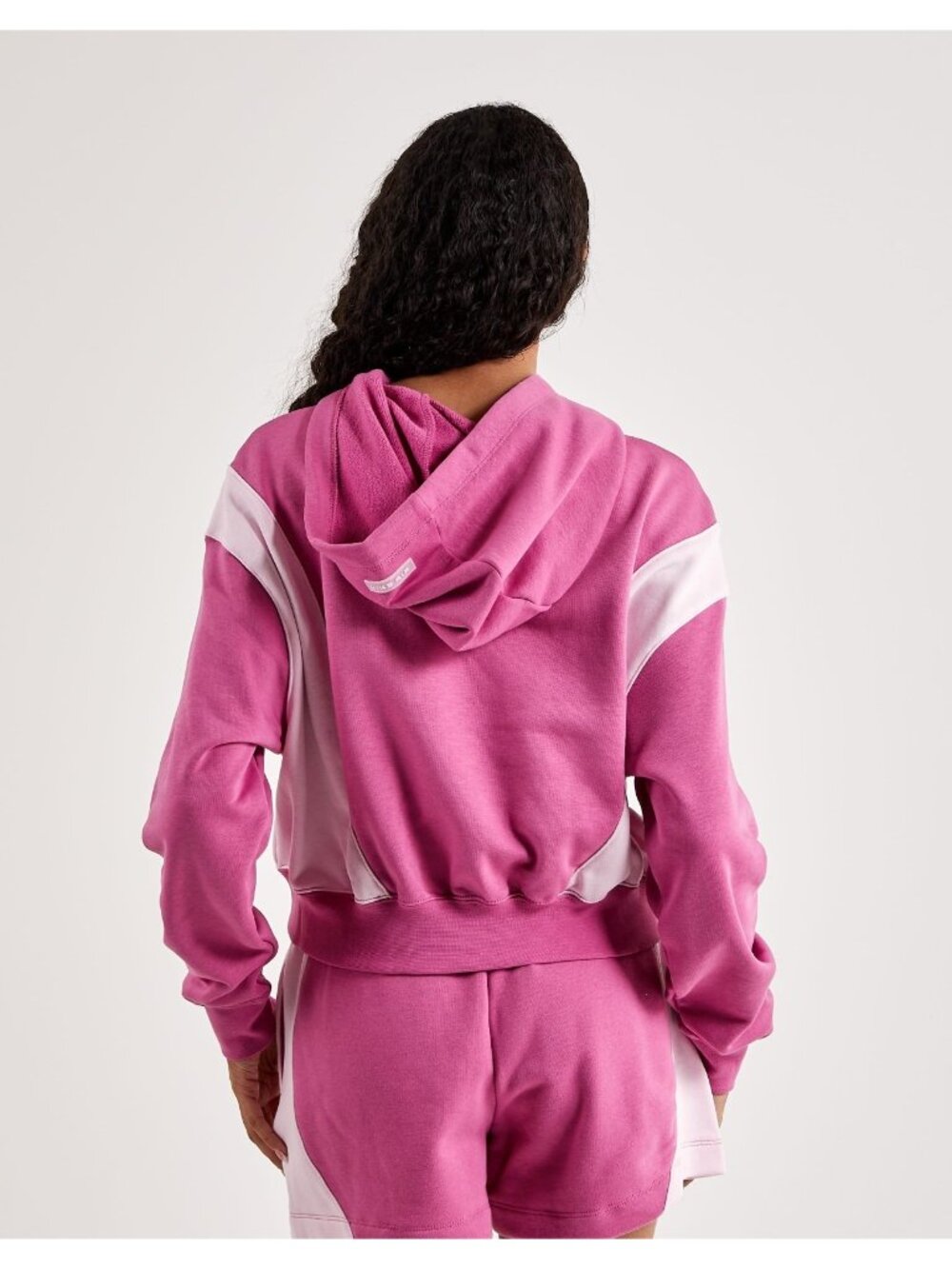 Nike Air Oversized Fit Women's Cropped Fleece Hoodie PINK DV8048-665 NWT - Picture 2 of 3